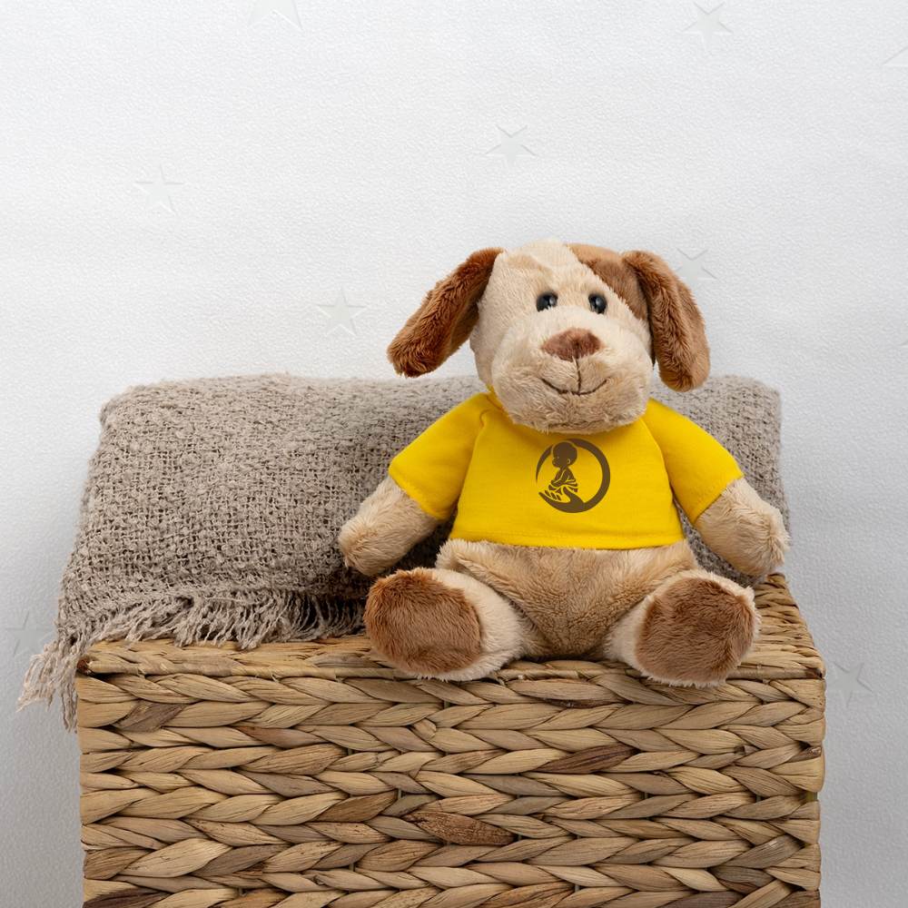 Little Marabous® MiniFeet Hund Helge – Kuschelfreund mit Herz - sun yellow
